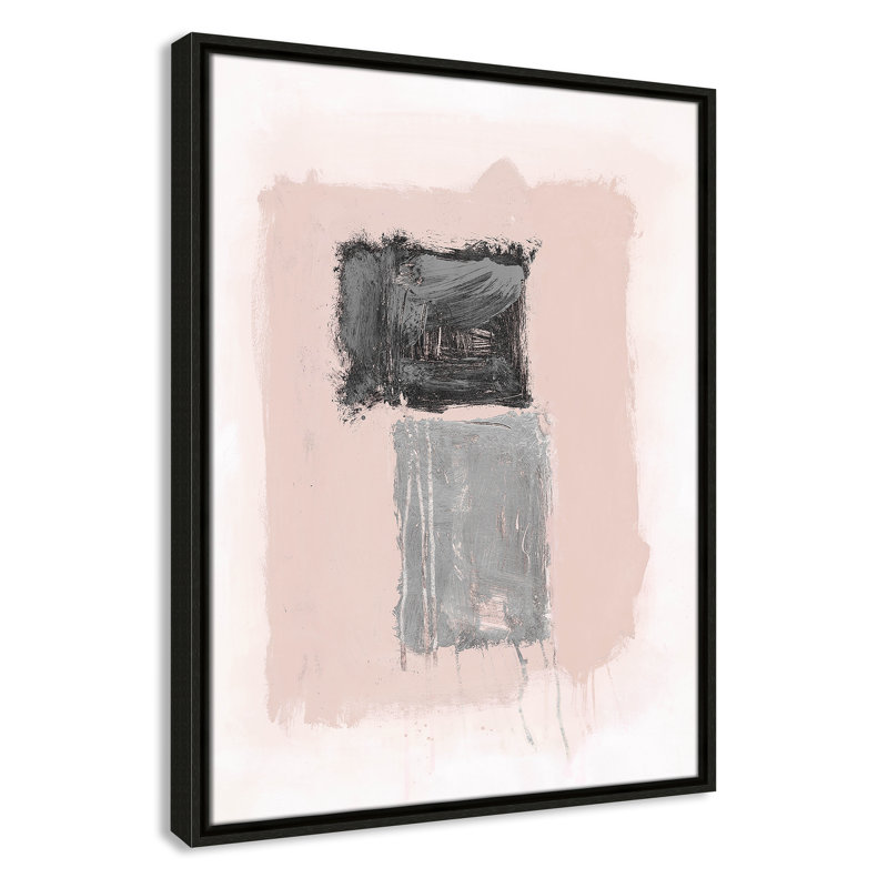 Rose Thomasin, noir et argent chatoyant II par , Cadre flottant espresso, H 25,5 po x l 19,5 po x P 2 po