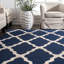 Tapis bleu marine en laine crocheté à la main Zarah-1488976216