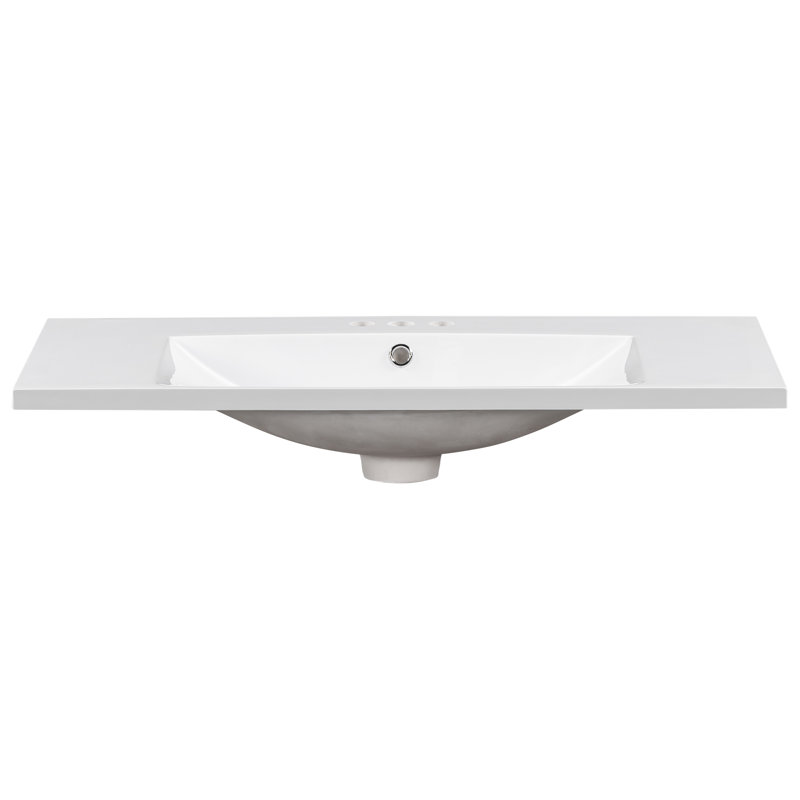 Comptoir de meuble-lavabo simple 36 po avec trous pour robinet de lavabo Maquela