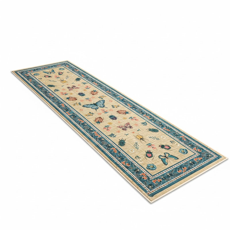 Tapis de couloir Butterfly, Bleu