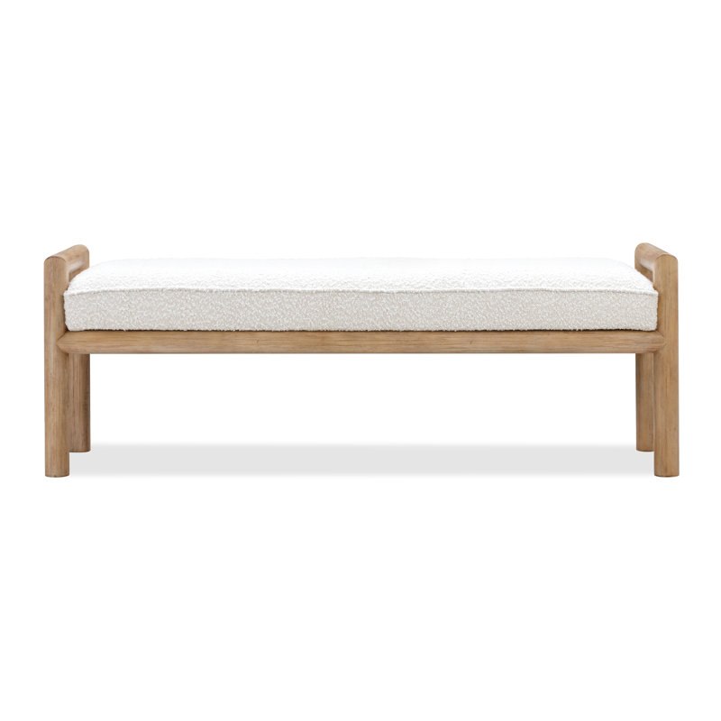 Banc en bois Colleen, Naturel, Blanc