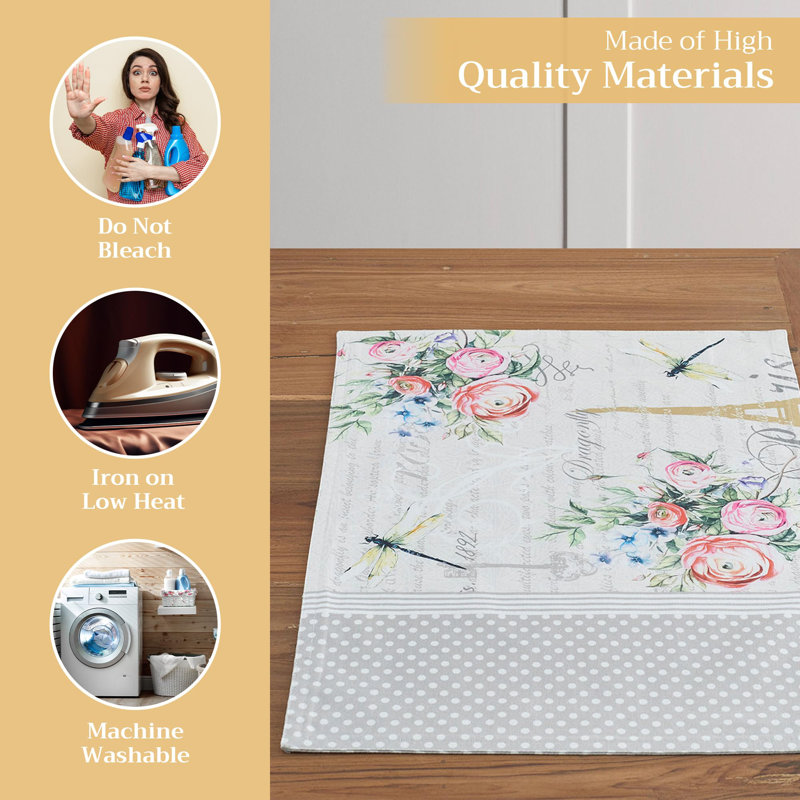 Maison d'Hermine Champ De Mars 100 % coton Ensemble de table 2 - 13 po x 19 po