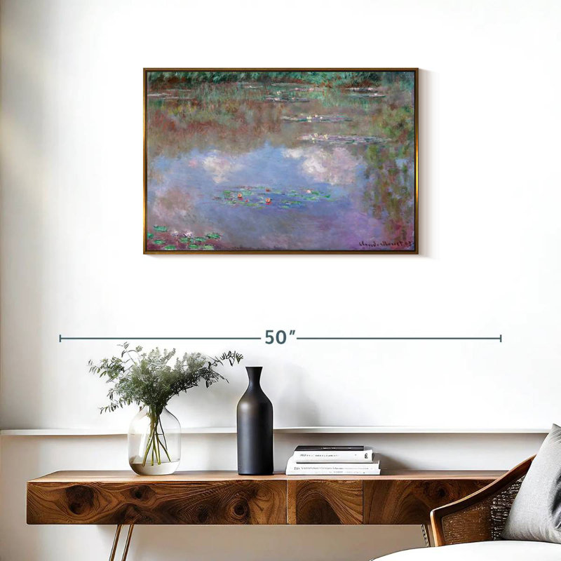 Nymphéas, nuages, 1903, 31 po x 21 po, Cadre flottant doré