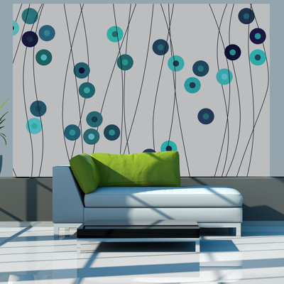 Azure Buttons 1.5m L x 200cm W Wallpaper