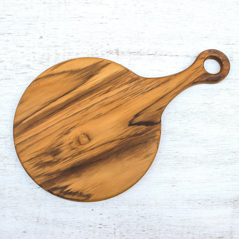 Teak Wood Cook with Passion Cutting Board