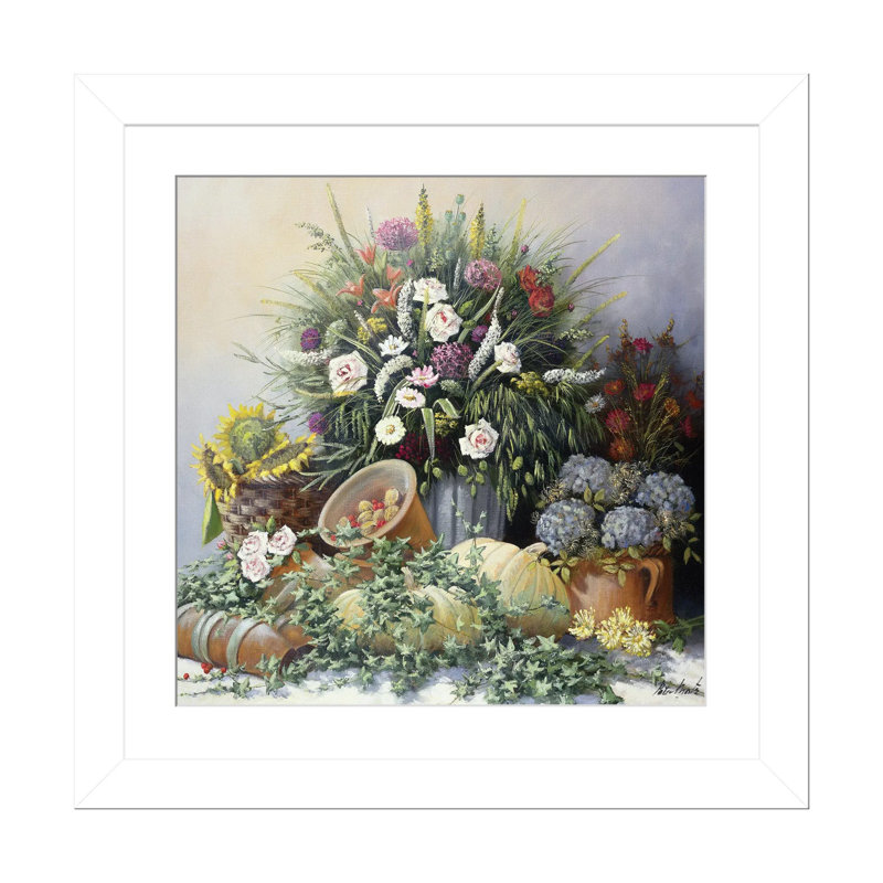 Citrouilles - reproduction d'art murale - papier d'art encadré, H 16 po x l 16 po, Blanc