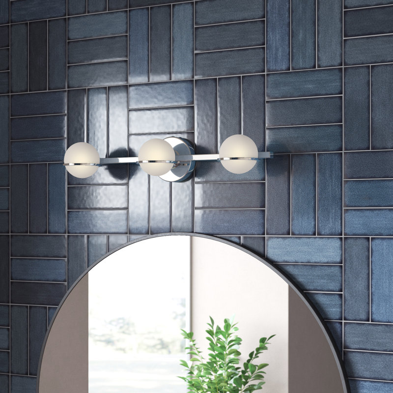 Sofia 3 Light Dimmable Bath Bar, Polished Chrome