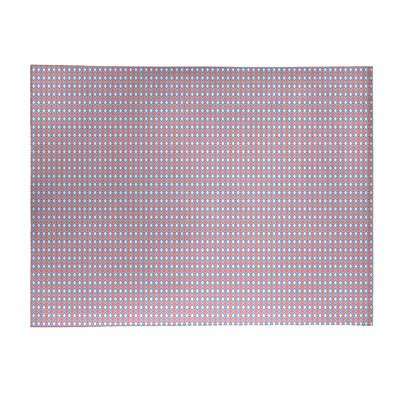 Tapis rose/bleu zone fait main géométrique