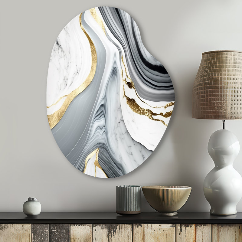 Bideford - Art mural abstrait en forme de métal, reproduction d'art asymétrique moderne, H 30 po x l 22 po