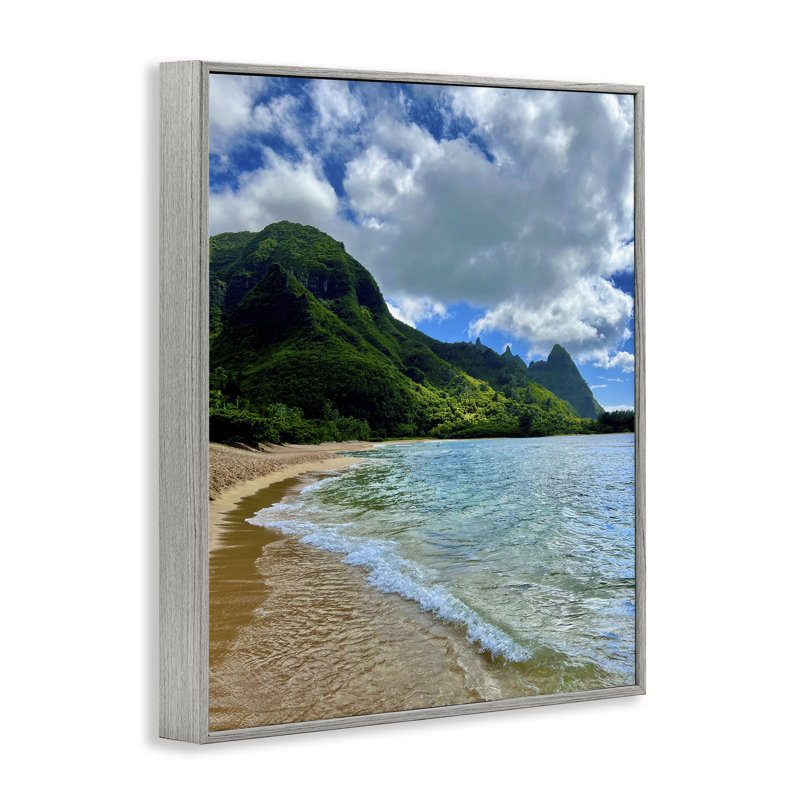 «Tunnels Beach Landscape», estampe numérique, conception par Nicole Dell, H 14 po x l 11 po, Estampe numérique Farmhouse