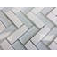 Carreau de mosaïque à chevrons / chevrons en verre et marbre 1 po x 3 po-50867886