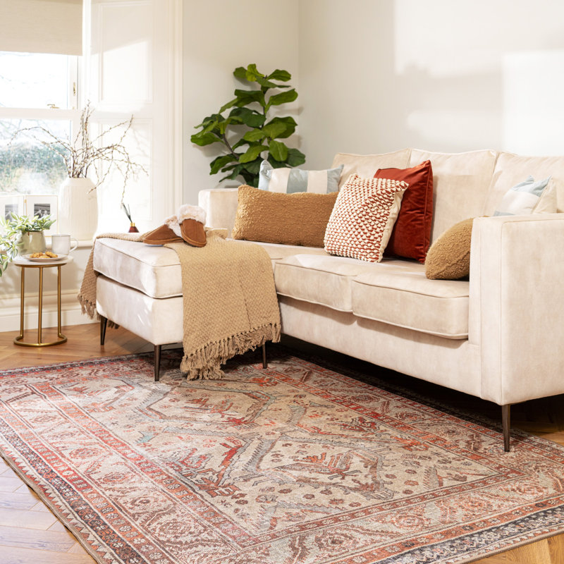 Vintage Look Cotton Flatweave Area Rug, 80cm x 150cm