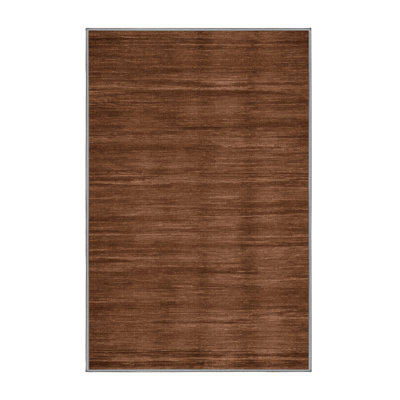 Tapis brun uni lavable à la machine