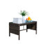 Table basse d'extérieur 1 table basse avec verre trempé transparent
