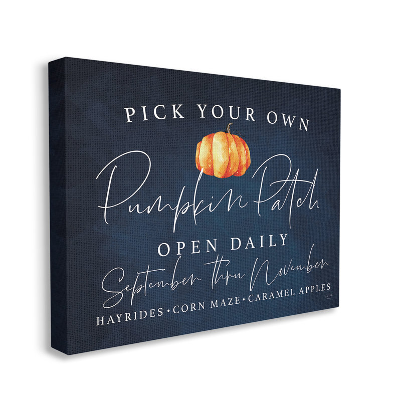 "Pick Your Own Pumpkins" par Lux + Me Designs sur toile, H 30 po x l 40 po