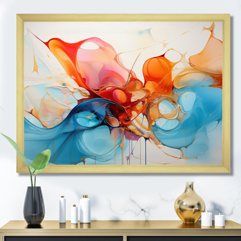 Collage symphonie III sur toile, Encadrement doré, H 12 po x l 20 po x P 1 po