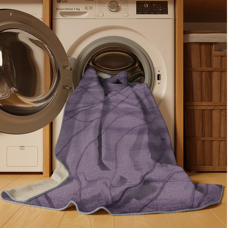 Tapis mauve lavable à la machine, Rectangle 7 pi x 9 pi