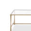 Table basse Ova, plateau rectangulaire en verre de 47 po, fer doré antique