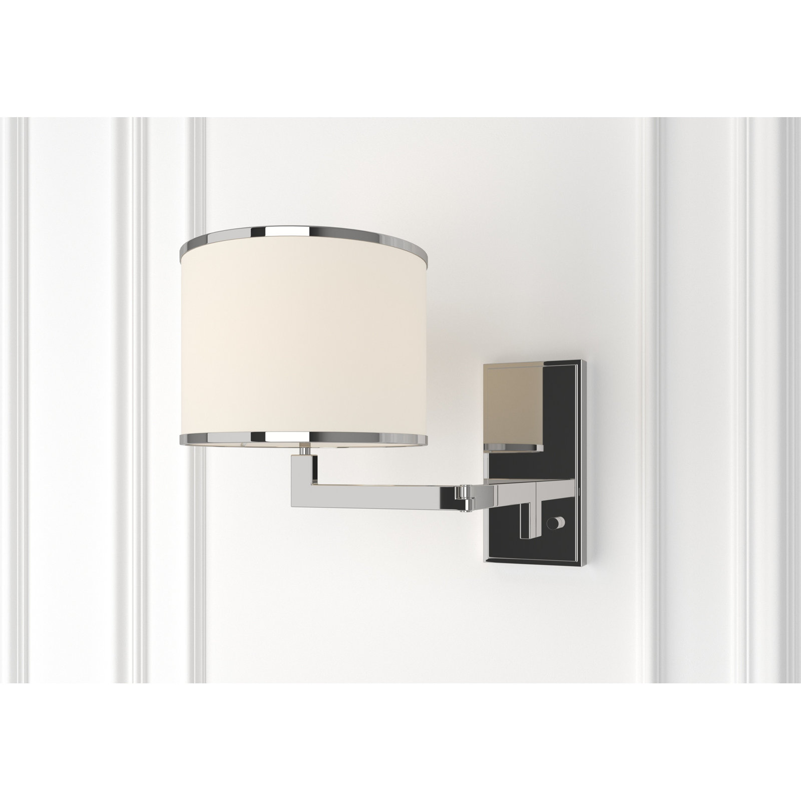 Cobblefield Single Light Dimmable Swing Arm Sconce, Polished Nickel