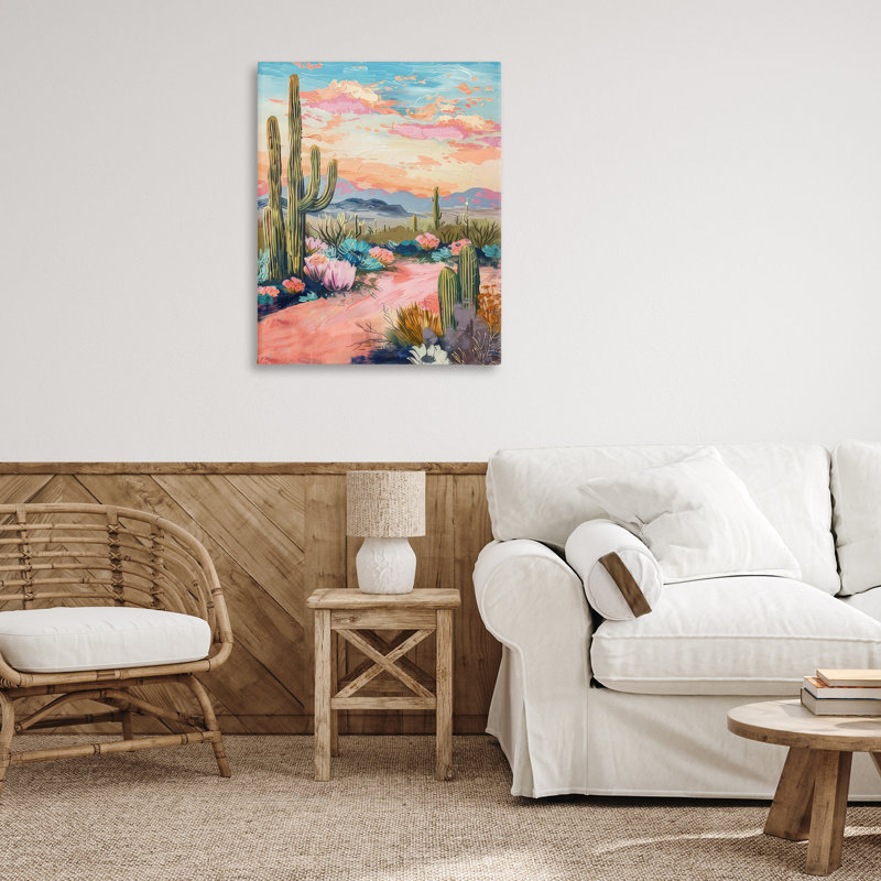 «Pink Desert Sunset», art mural par LSR Design Studio, H 40 po x l 30 po