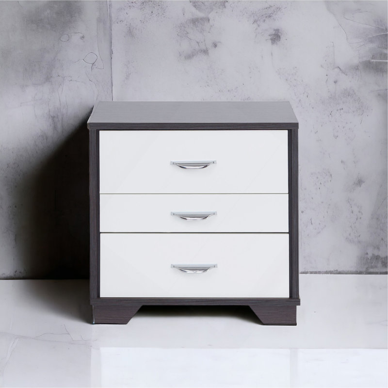 Eloy White & Black Finish Accent Table