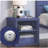 Cargo Blue Surface Bedside Table with USB