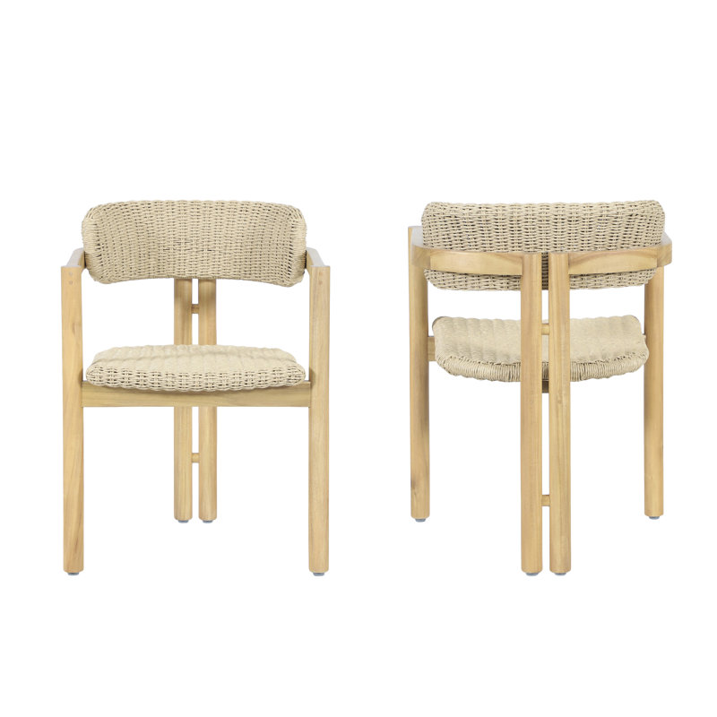 Chaise de patio en bois Sedona (ensemble de 2), naturel