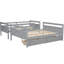 Lit superposé simple au-dessus d'un lit double, gris, avec espace de rangement gris-550222187