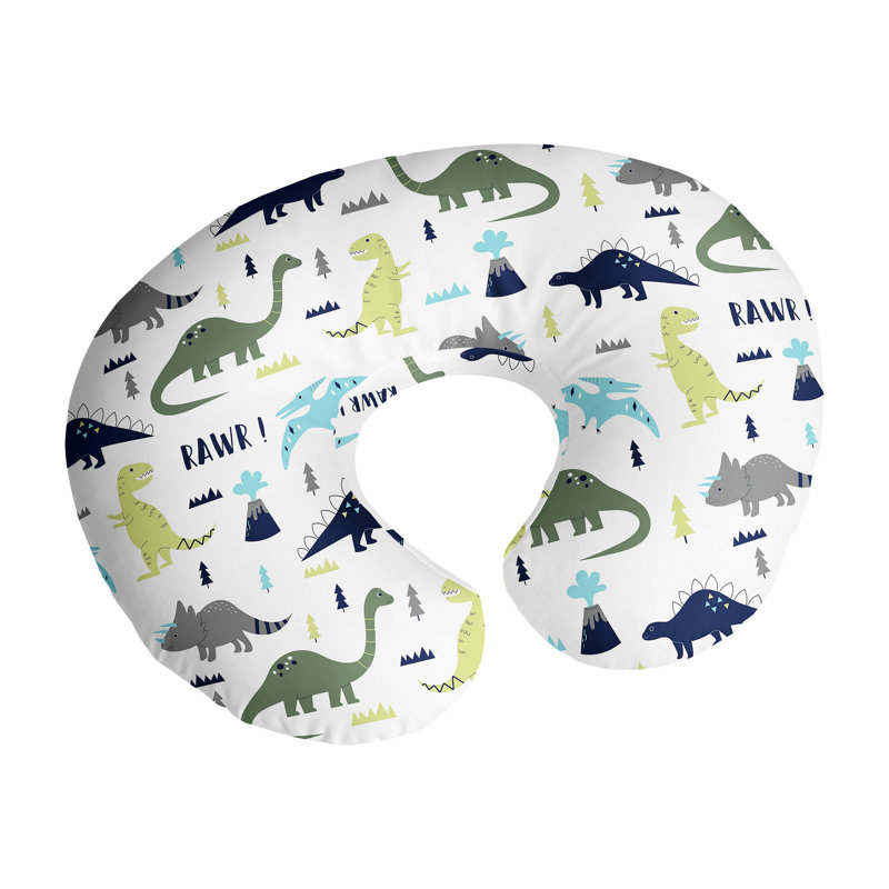 Housse de coussin d'allaitement Mod Dinosaur Blue and Green Dino par Sweet Jojo Designs