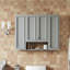 Armoire de salle de bain moderne avec 5 tablettes réglables, armoire à pharmacie murale pour la salle de bain, charnières à fermeture douce, étagère ouverte-221830919
