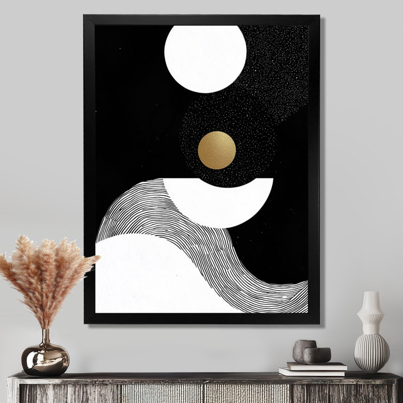 Whately - reproduction d'art sur toile abstraite, Noir, H 20 po x l 12 po, Reproduction encadrée d'une seule photo