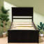 Lit plateforme peu encombrant avec bois de pin espresso, maison moderne