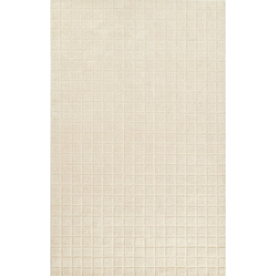 Meile Contour Hand Woven Wool Geometric Ivory Area Rug