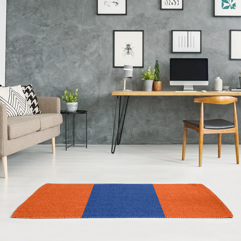 Orange tissé à plat, Rectangle 4 pi x 6 pi