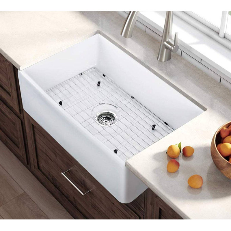 30'' L Single Bowl Fireclay Kitchen Sink, 30" W x 20" L