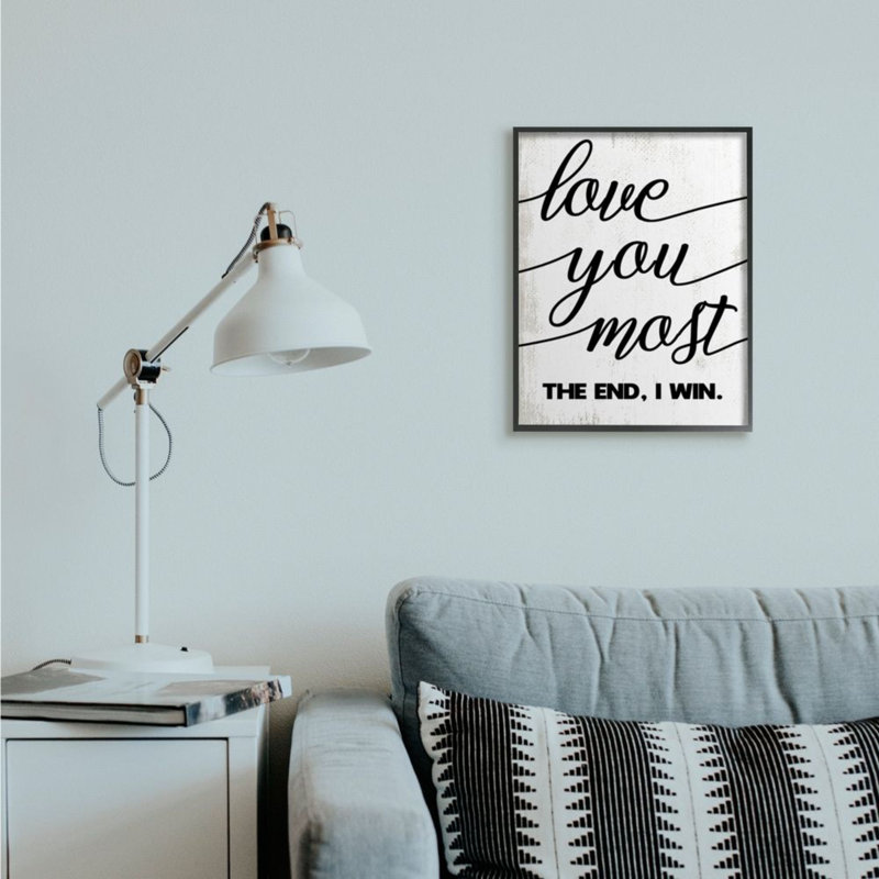 «Love You Most Romantic Rustic Word Design» par Daphne Polselli - impression d'art graphique, H 20 po x l 16 po x 1,5 po