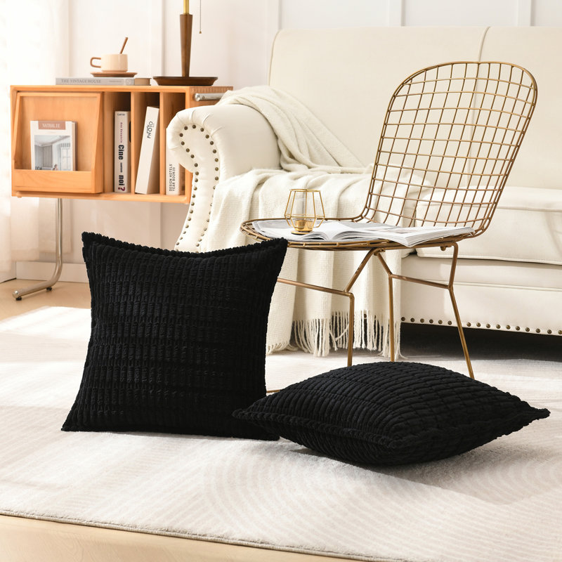  Housse pour repose-pieds Boucle, Noir, noir, noir, noir, Carré 16 po