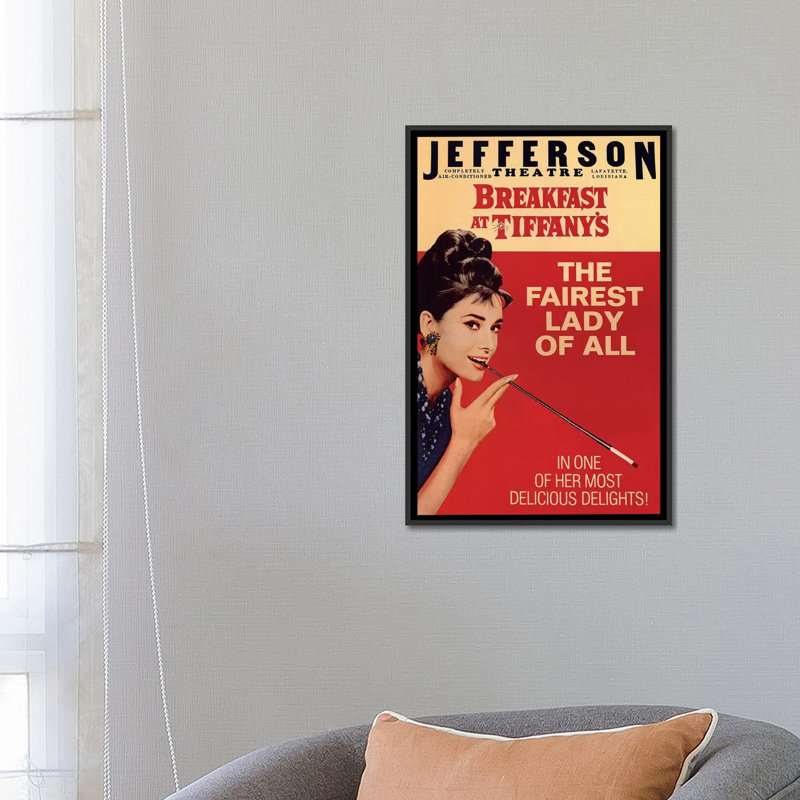 «Breakfast at Tiffany's Film Poster (Jefferson Theatre Edition)», affiche vintage sur toile, H 26 po x l 18 po x P 1,5 po