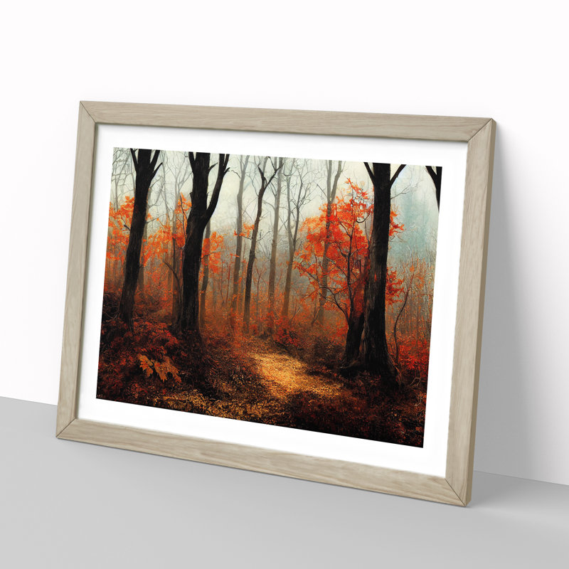 Magnetic Autumn Forest - Framed Print, 46cm H x 64cm W x 2cm D, Oak
