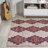 Zed Modern Trellis Kilim Machine-Washable Red/Ivory Rug-1265008205