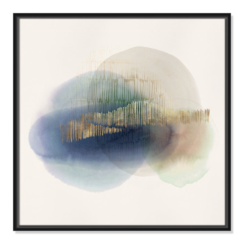 «Translucent Blue I Print» par Casa Fine Arts, Toile avec cadre flottant noir, Pas de tapis, H 25,5 po x l 25,5 po x P 2 po