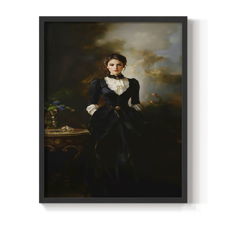 Reproduction encadrée WOMEN Series CCXLI - bois massif, Noir, noir, noir, noir, H 30 po x l 24 po
