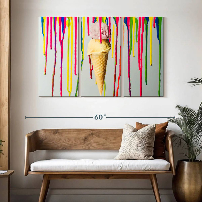 Yarlin Dripping Ice Cream, 32" H x 50" W