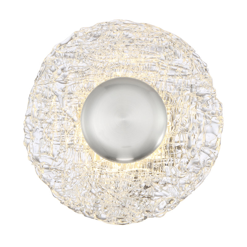 Elyssa Glass LED Flush Mount, Polished Nickel