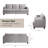 89" W 2-Piece Upholstered Linen Living Room Set-1302795775