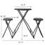 Table d'appoint et deux sièges noirs escamotables