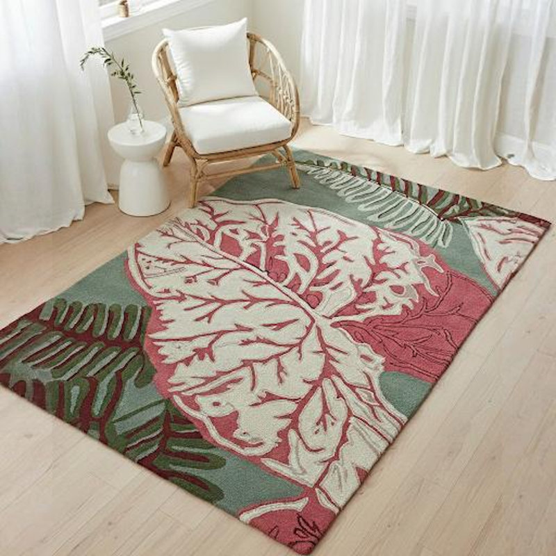 Tapis rose en laine Kruger, Rectangle 5 pi x 7 pi 6 po