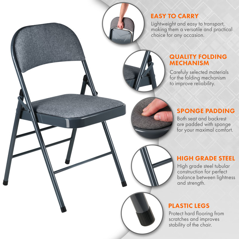 Fabric Banquet Folding Chair Folding Chair, Grey
