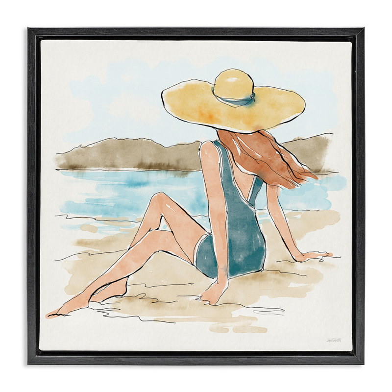  «Summer Day Beauty» par Anne Tavoletti, H 18 po x l 18 po, Cadre flottant noir de jais