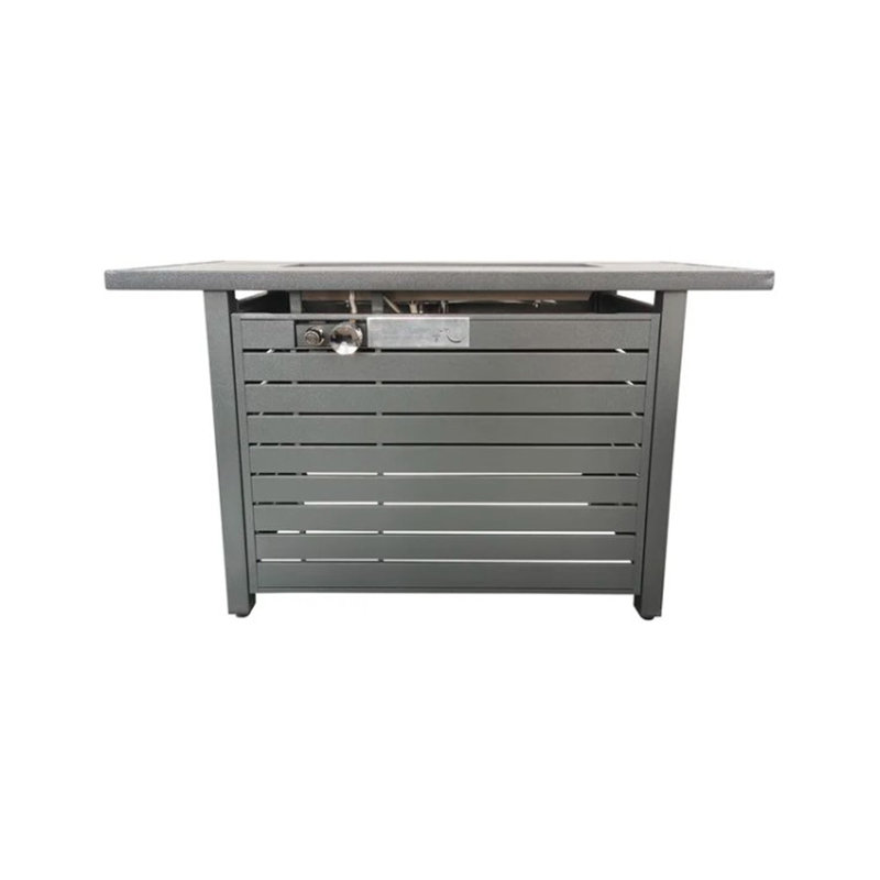 25 H x 42 W Outdoor Fire Pit Table with Lid (Grey)